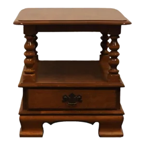 Ethan Allen Heirloom Nutmeg Maple Colonial Early American 21" Accent End Table 10-8654