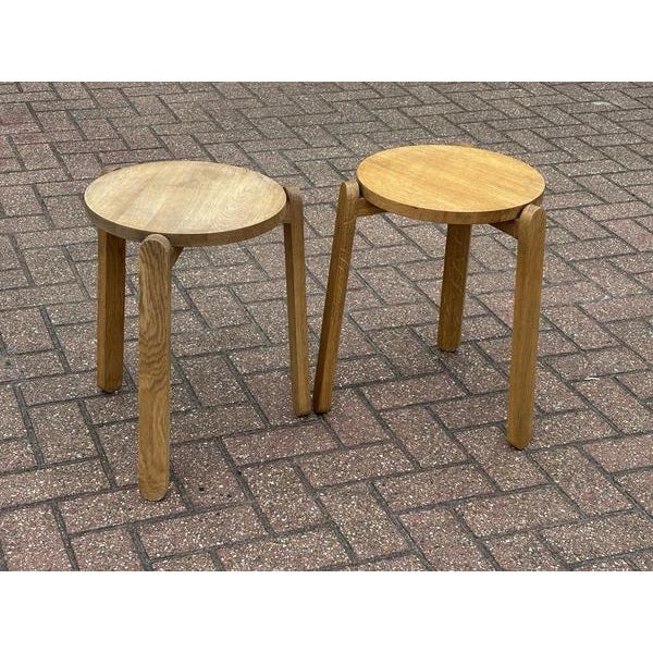 Oak Nomad Designer Stacking Stools from Skagerak, Set of 2 For Sale - Image 6 of 8