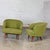 Mid-20th Century Art Deco to Mid-Century Modern Green Bucket or Barrel Style Accent or Lounge Chairs a Pair For Sale - Image 4 of 12