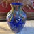 Blue 1980s Dino Martens Style Modernist Blue Murano Glass With Murrine Inserts Vase For Sale - Image 8 of 10