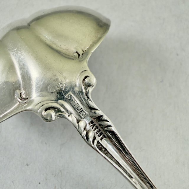 1900s Alvin Sterling Silver Florentine Pattern Small Sauce or Gravy Ladle For Sale - Image 11 of 11