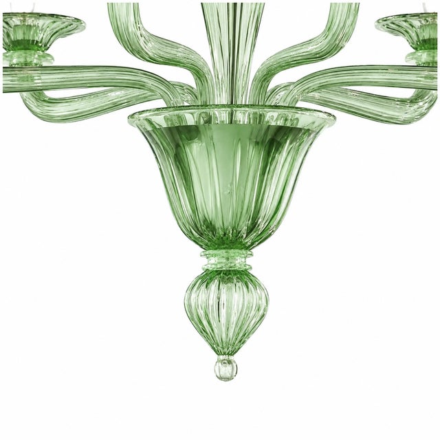 2020s Contemporary Linear "Rigadin" Green Murano Glass Chandelier For Sale - Image 5 of 5