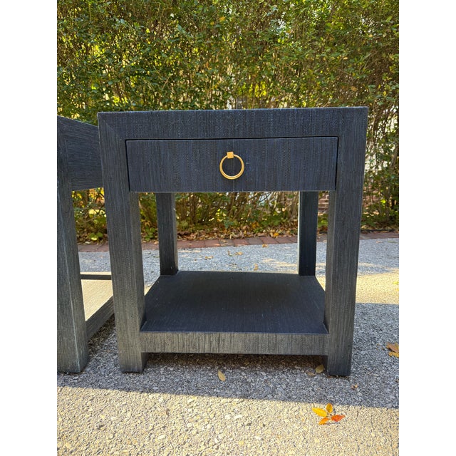 2010s Pair of Serena and Lily Blake 1-Drawer Nightstands in Blue For Sale - Image 5 of 18