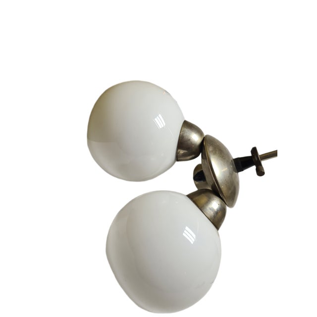 Metal Art Deco Glass Chandelier, Poland, 1970s For Sale - Image 7 of 11