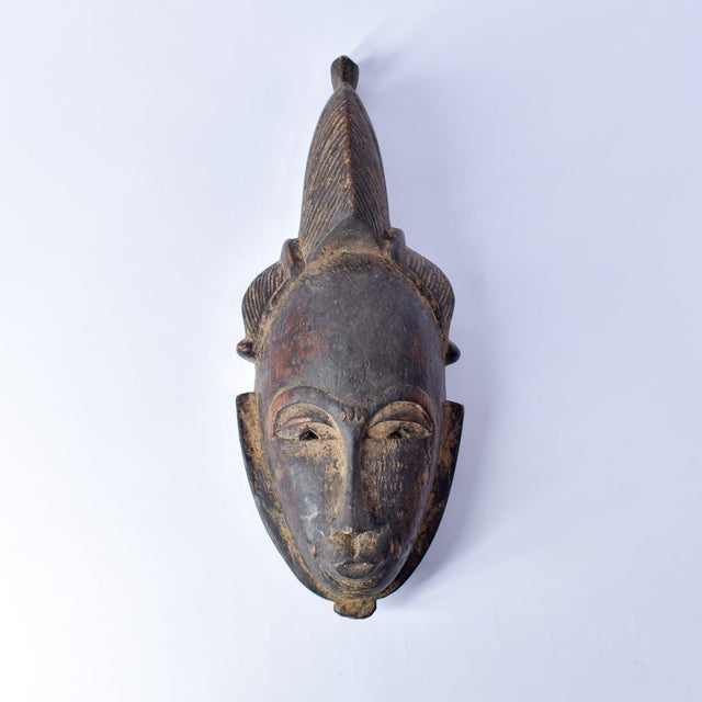 Wood Early 20th Century Yaure Baule Portrait Mask Côte d'Ivoire For Sale - Image 7 of 13