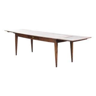 Antique Farmhouse English Oak Dining Table with Extensions For Sale
