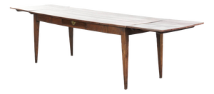 Antique Farmhouse English Oak Dining Table with Extensions