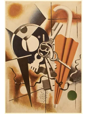 1948 After Fernand Leger "Composition With Umbrella and Keys", First Edition Offset Lithograph
