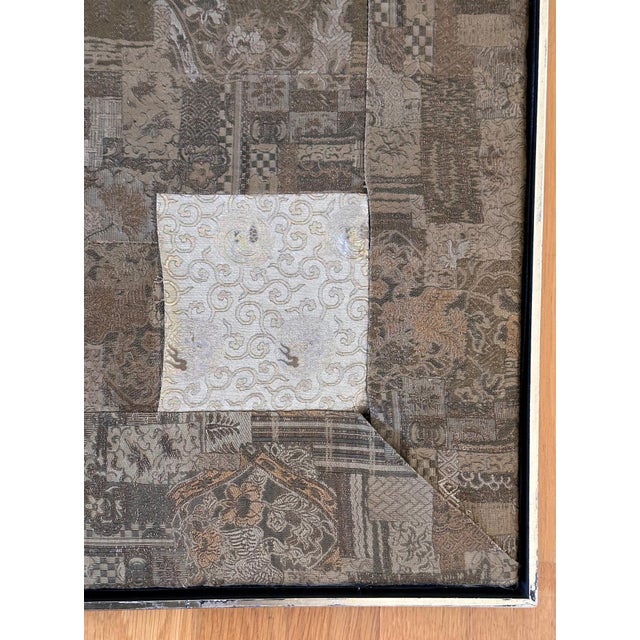 Japanese Antique Framed Japanese Silk Kesa Monk's Robe Edo Period For Sale - Image 3 of 12