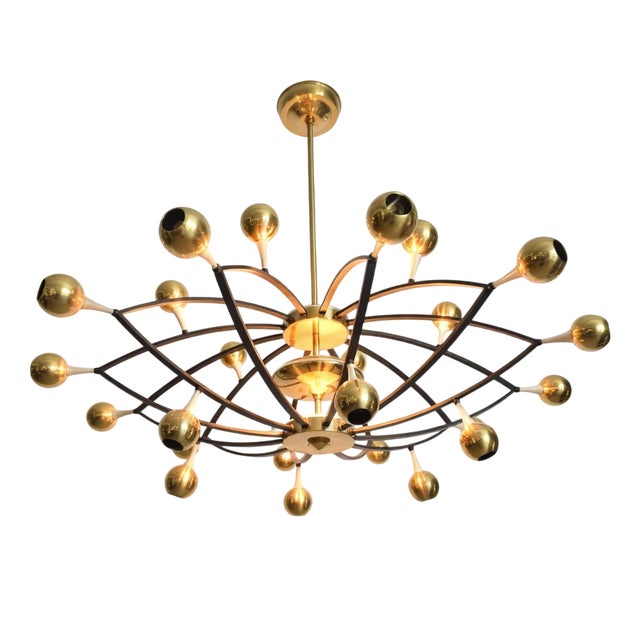 Mid-Century Sputnik Chandelier by Oscar Torlasco for Lumi, 1950s For Sale