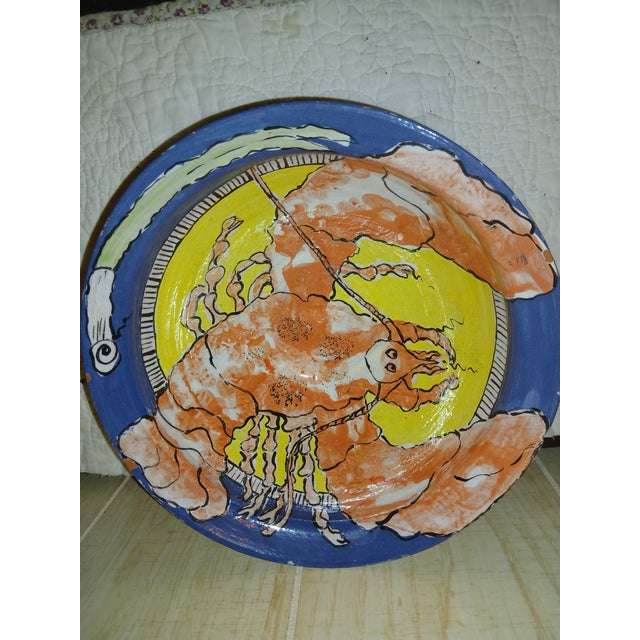 Handmade 1960s Folk Art Lobster Ceramic Bowl For Sale In Naples, FL - Image 6 of 8
