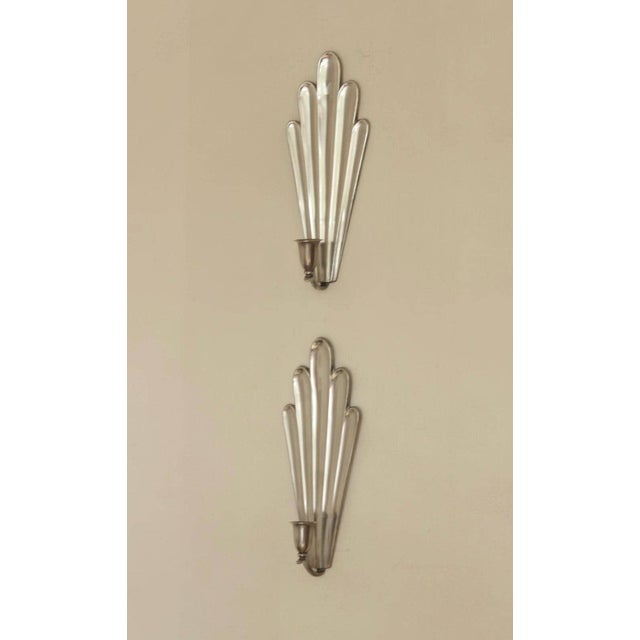 Mid-Century Modern Swedish Grace Style Pewter Sconces by C.G. Hallberg, 1930s, Set of 2 For Sale - Image 9 of 18