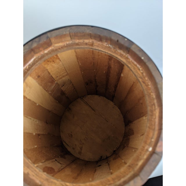 Farmhouse Antique Primitive Wooden Stave Butter Churn With Dasher, C. 1890–1919 For Sale - Image 3 of 14