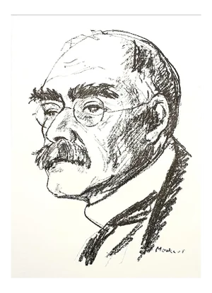 Maurice Mourlot - Portrait - Original Lithograph 1956