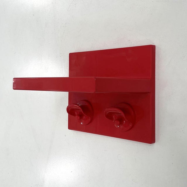 1970s Red Coat Rack and Shelf by Marcello Siard & Olaf Von Bohr for Kartell, 1970s For Sale - Image 5 of 7