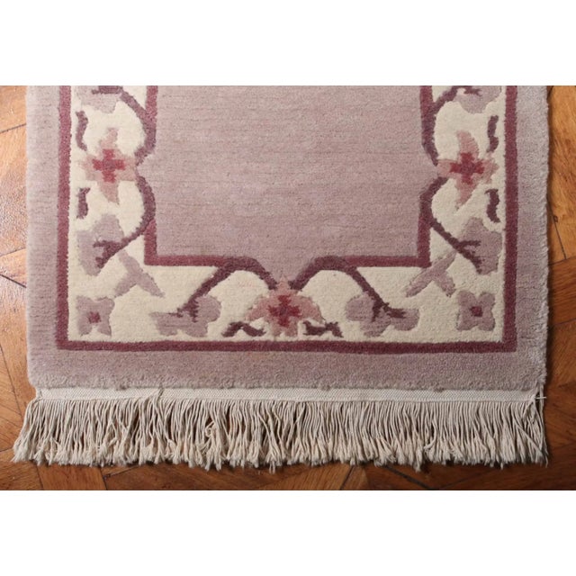 2000 - 2009 Nepalese Hand-Knotted Floral Cotton Rug For Sale - Image 5 of 6