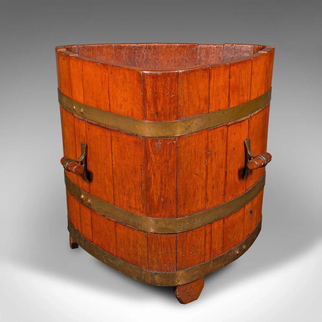 1850's Antique Triangular Fireside Bin For Sale - Image 4 of 8