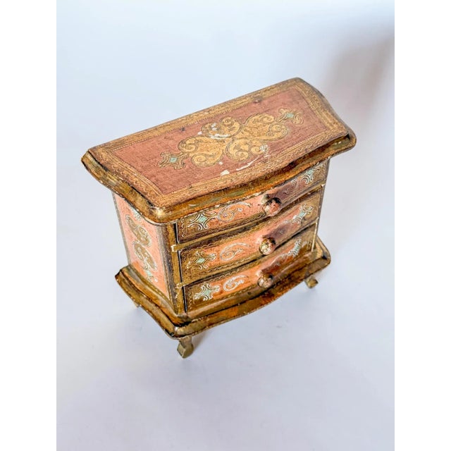 Wood Vintage Florentine Jewelry Chest of Drawers For Sale - Image 7 of 17