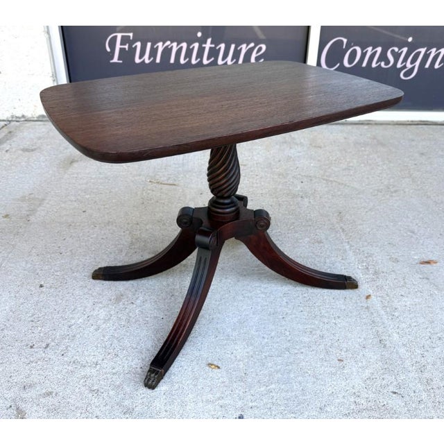 Brandt Vintage Brandt Accent Table With Twisted Pedestal Base & Claw Feet For Sale - Image 4 of 12