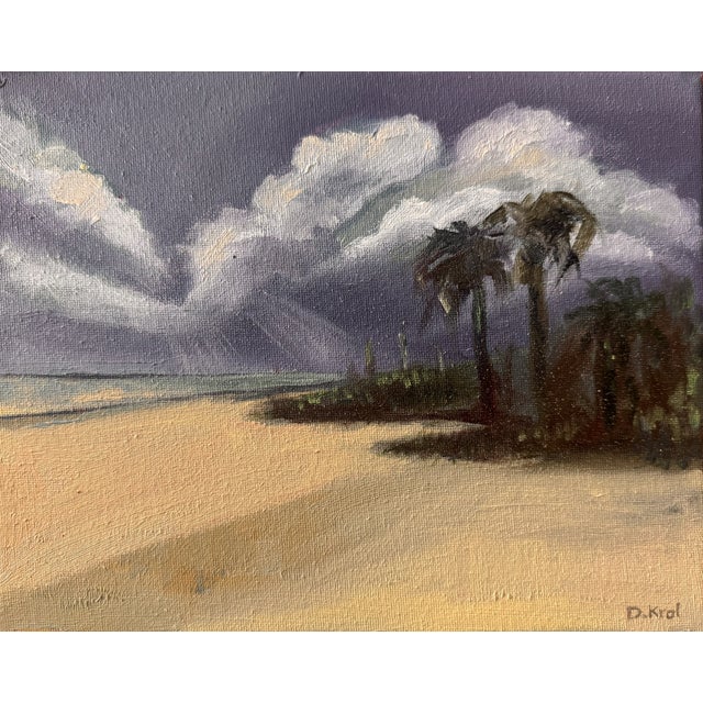Original Oil painting by Artist Danka Krol. This is peaceful Sanibel Island coast, featuring light, cool-toned sand, calm...
