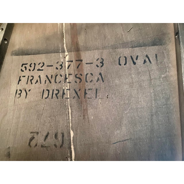 Mid-Century Modern Vintage MCM Drexel Francesca Oval Drum Storage Table Cabinet Mid Century Excellent Condition. For Sale - Image 3 of 13