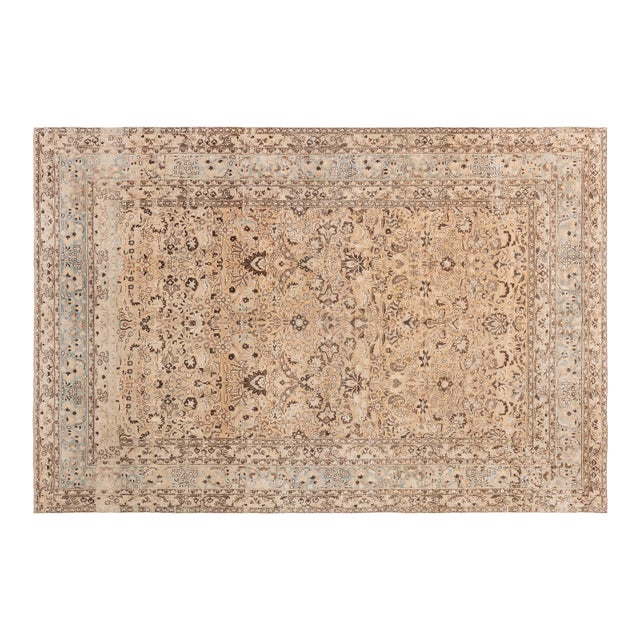 Antique Persian Meshad Handmade Wool Rug For Sale