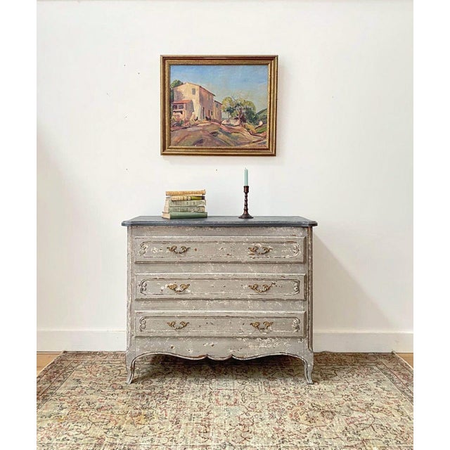 Wood French Chest of Drawers in Grey For Sale - Image 7 of 7