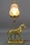 French bronze and cut frosted glass table lamp with a horse, from circa the 1950s. A beautiful and heavy French bronze...