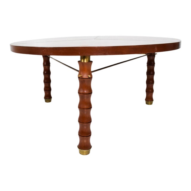 1960s Mahogany Brass Bamboo Dining Table Chairish