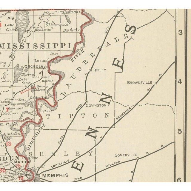 Antique Map of Arkansas with Hot Springs from Rand McNally, 1899 For Sale - Image 4 of 12