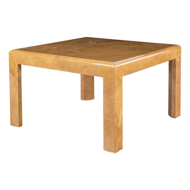 1980s Sally Sirkin Lewis for J. Robert Scott Lacquered Goatskin Game or Dining Table For Sale