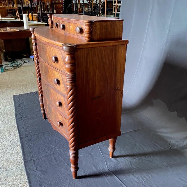 Early 19th Century American Sheraton Bow Front Chest of Drawers For Sale - Image 11 of 12