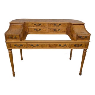 Vintage American of Martinville Burlwood Writing Desk For Sale