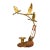 Vintage Mid-Century Brass & Copper Flying Birds Candle Sconce | Wildlife Wall Sculpture For Sale