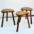 Folk Art Set of Three Wood Stools or Accent Tables by Robert Mouseman Thompson For Sale - Image 3 of 11
