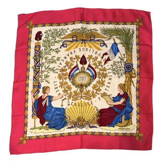 Hermes Silk Scarf "Republiqe Francaise - Liberte, Egalite, Fraternite - 1789" For Sale