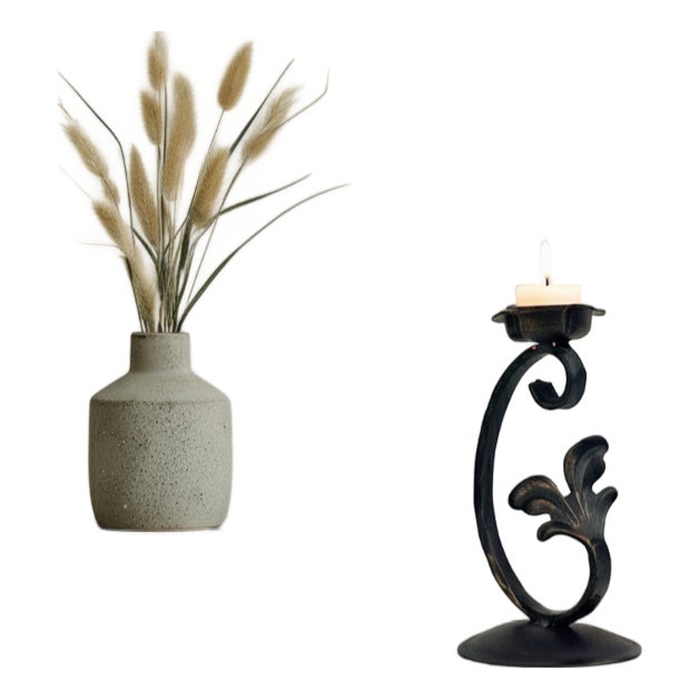 Verdant Candlestick | Handcrafted Metal Leaf Design Candle Holder for Botanical Decor For Sale
