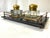 Late 19th Century Antique Crystal and Brass Double Inkwells With Footed Base For Sale - Image 5 of 7