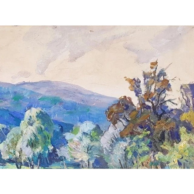 Realism Antique River Landscape Oil Painting – Ukrainian Soviet Art, 1975 49.5-69.5 For Sale - Image 3 of 6