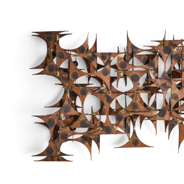 Marc Creates Marc Creates Mid Century Brutalist Metal Wall Sculpture For Sale - Image 4 of 6