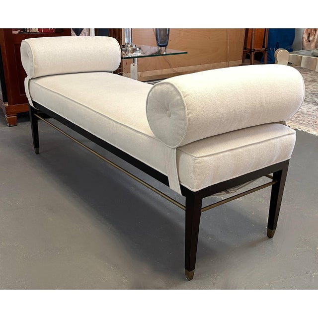 Bolster Arm Bench Attributed to Vanguard Chairish