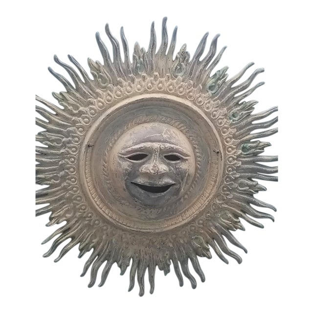 Bronze Sunburst Wall Sculpture For Sale