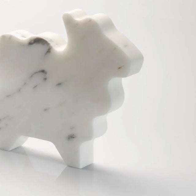 Marble Factory Series Pecorella Paperweight by Alessandra Grasso For Sale - Image 4 of 5