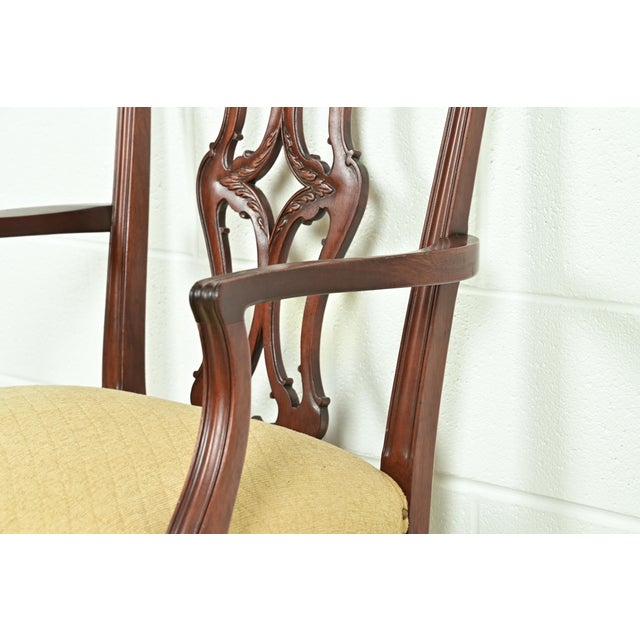 Baker Furniture Style Georgian Carved Mahogany Dining Chairs, Set of Six For Sale - Image 9 of 13