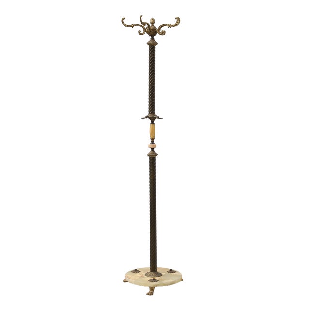 20th Century Napoleon III Copper and Onyx Marble Coat Stand, France, 1890s For Sale