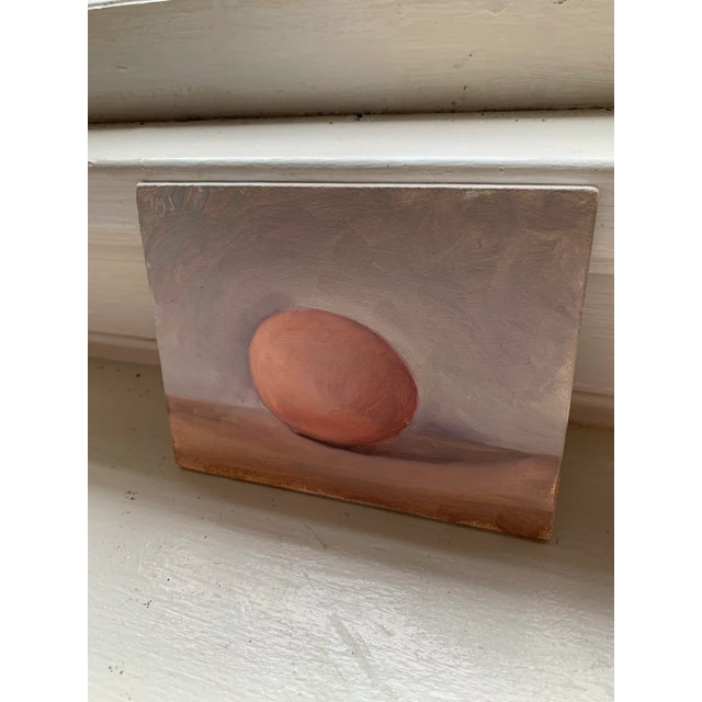 Paint Egg on a Shelf, Oil Painting by Julian Merrow-Smith For Sale - Image 7 of 7
