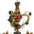 Vintage Six-Arm Tole Chandelier Hand-Painted in Gold, Green, and Red For Sale - Image 4 of 13