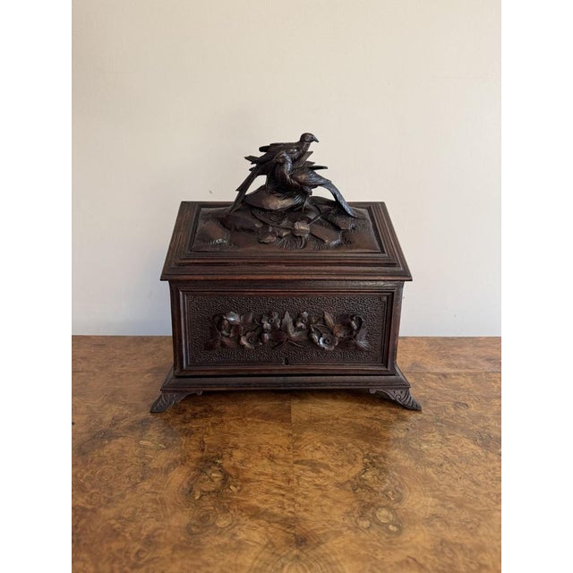 Brown Antique Black Forest Stationary Box, 1880 For Sale - Image 8 of 8