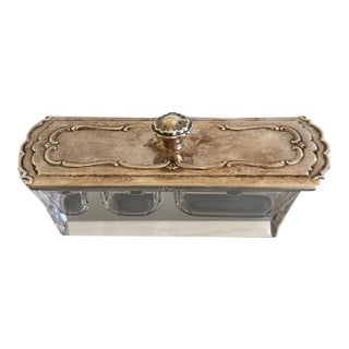 Vintage Condiment Dish by Wellner Co. Germany Silverplate & Glass Jam Server For Sale