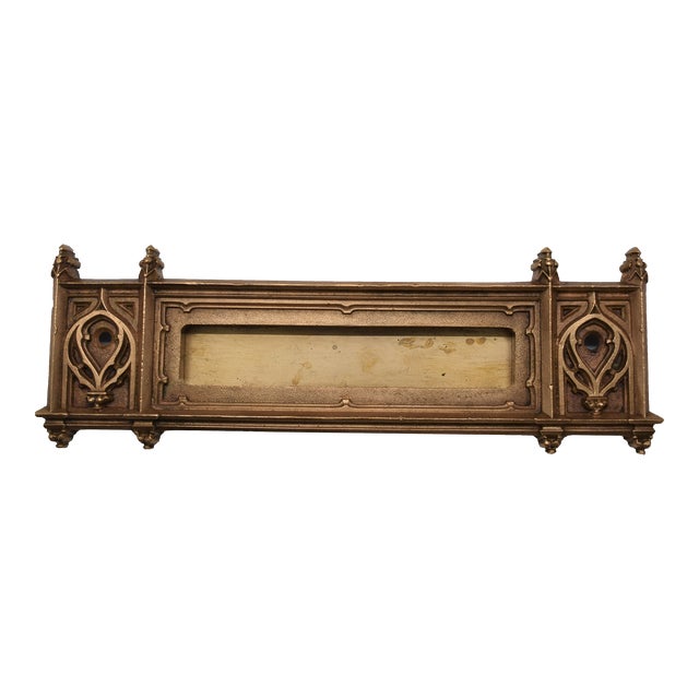 1900s Cast Bronze Gothic Mail Slot For Sale